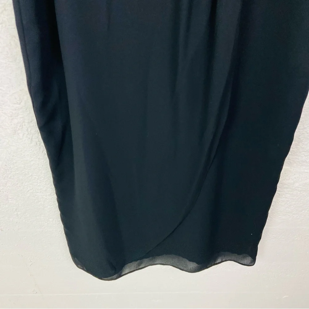 R&K evening Classic Black pleated side maxi Pencil Skirt size large - Picture 5 of 13